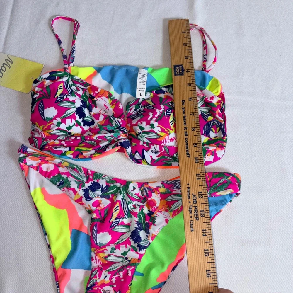 Maaji Bikini Set Large Multicolor Floral Abstract Tropical Bandeau PT7000SET616